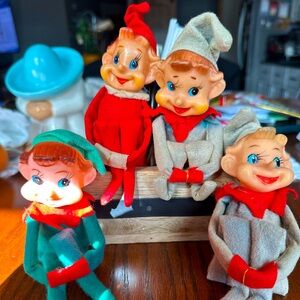 Lot of Vintage Christmas Inarco 1950-1960s Japan Knee Hugger‎ Pixie Elf